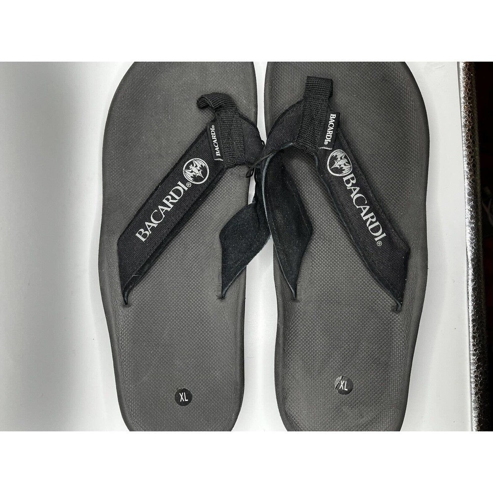 Black Mens XL Flip-Flops - Bacardi Rum Promotion NEW